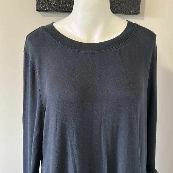 UGG Quincy Bow Tie Side Black Terry Sweatshirt Relaxed Fit  Sz L - Picture 5 of 13